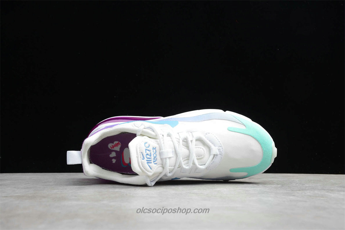 Női Nike Air Max 270 React Fehér/Zöld/Lila/Kék Cipők (AT6174 102)