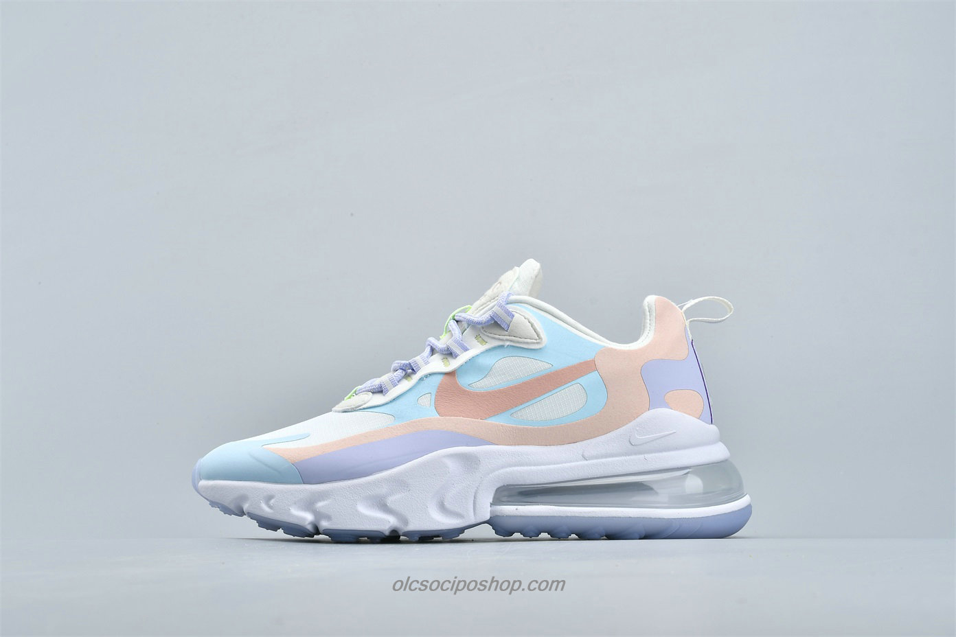 Női Nike Air Max 270 React Világoskék/Fehér/Lila/Rózsaszín Cipők (CQ4805 146)