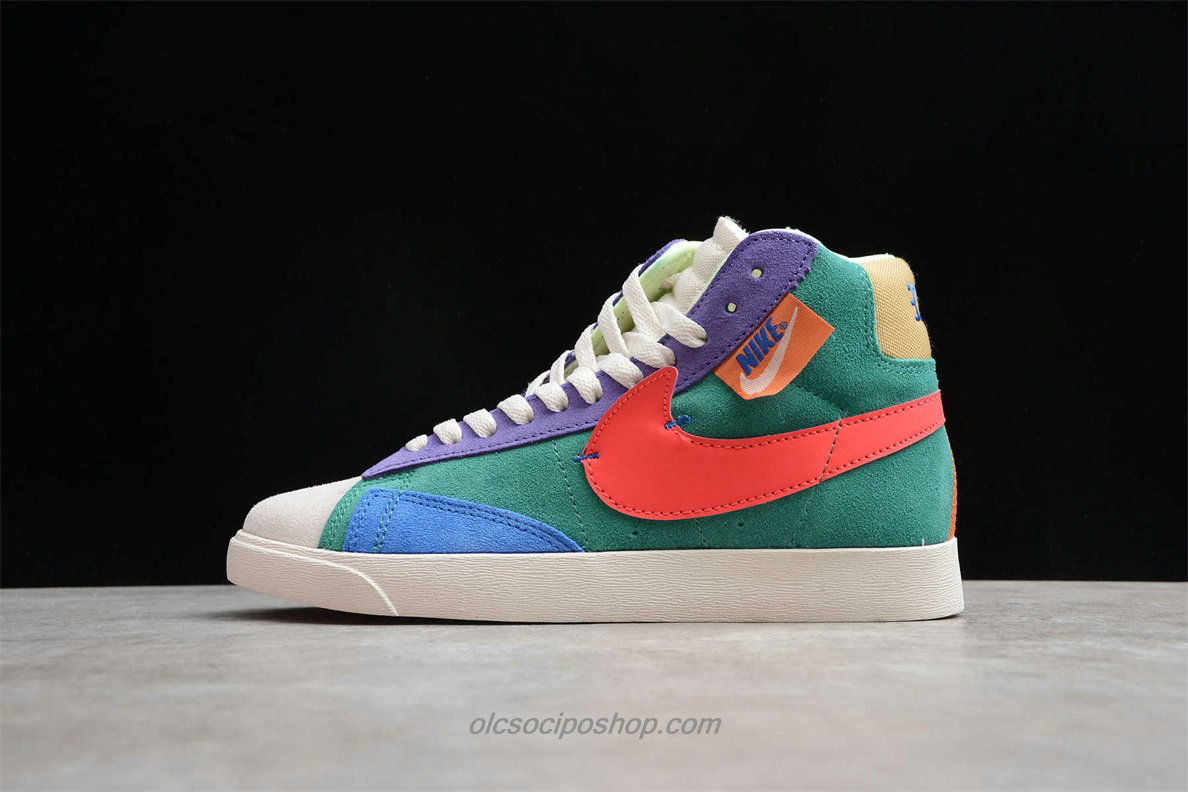 Női Nike Blazer MID REBEL Zöld/Lila/Piros Cipők (CQ7786 561)