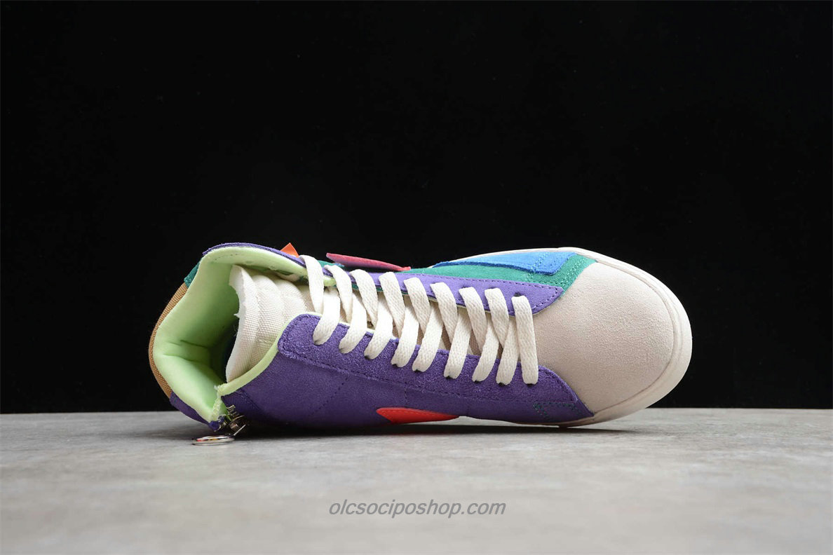 Női Nike Blazer MID REBEL Zöld/Lila/Piros Cipők (CQ7786 561)