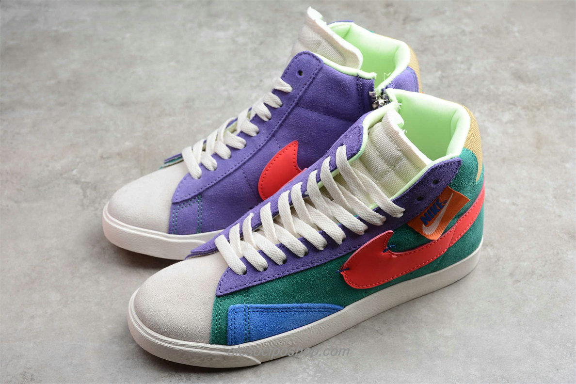 Női Nike Blazer MID REBEL Zöld/Lila/Piros Cipők (CQ7786 561)