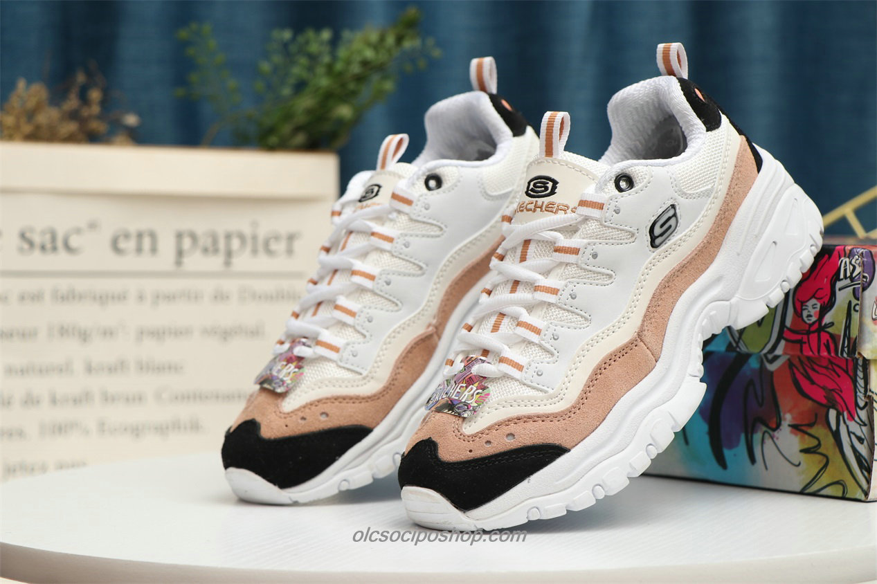 Női Skechers Energy Ocean Tide Fehér/Barna/Fekete Cipők