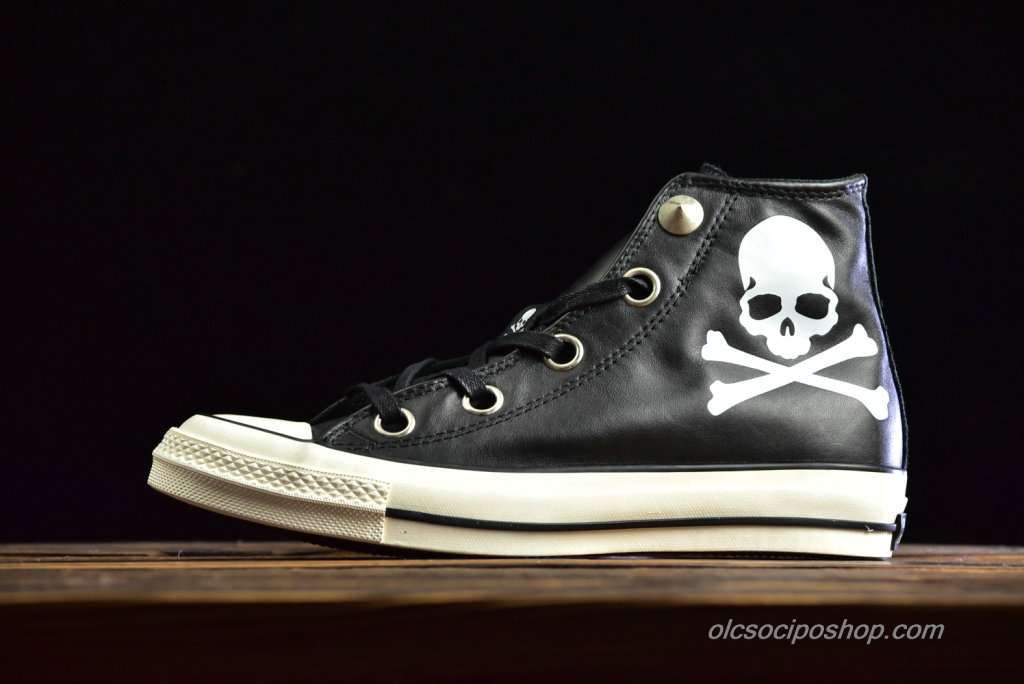 Converse Chuck Taylor 1970s HI Skull Leather Fekete/Fehér Cipők (1CK666)