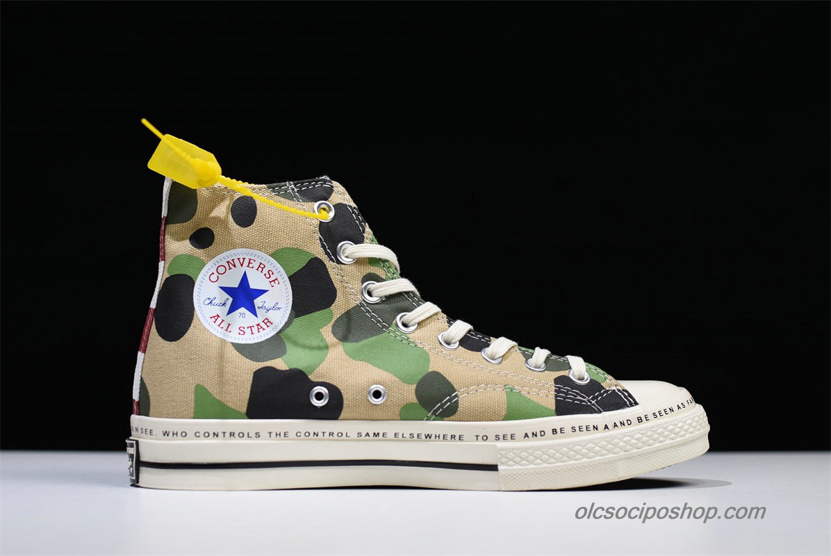 Converse Chuck Taylor All Star 1970s HI Brain Dead Khaki/Fekete Cipők (163166C)