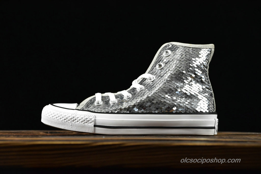 Converse Chuck Taylor All Star 1970s HI Sequin Ezüst/Fehér Cipők