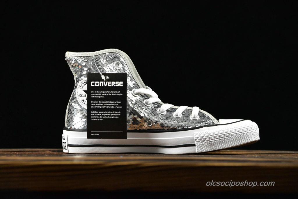 Converse Chuck Taylor All Star 1970s HI Sequin Ezüst/Fehér Cipők