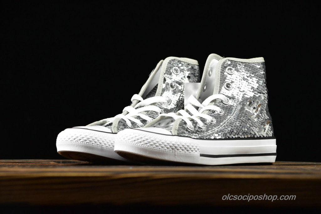 Converse Chuck Taylor All Star 1970s HI Sequin Ezüst/Fehér Cipők