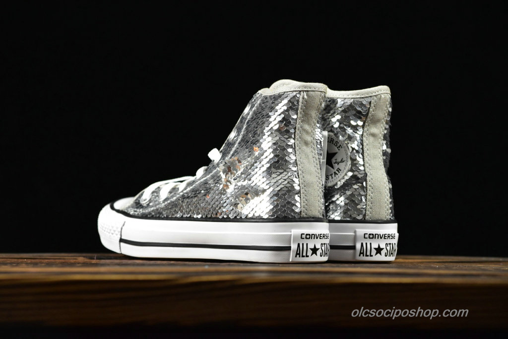 Converse Chuck Taylor All Star 1970s HI Sequin Ezüst/Fehér Cipők