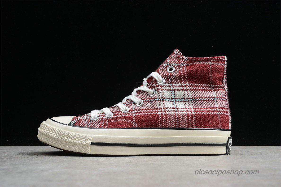 Converse Chuck Taylor All Star 70 HI Sötét vörös/Plaid Cipők (162403C)