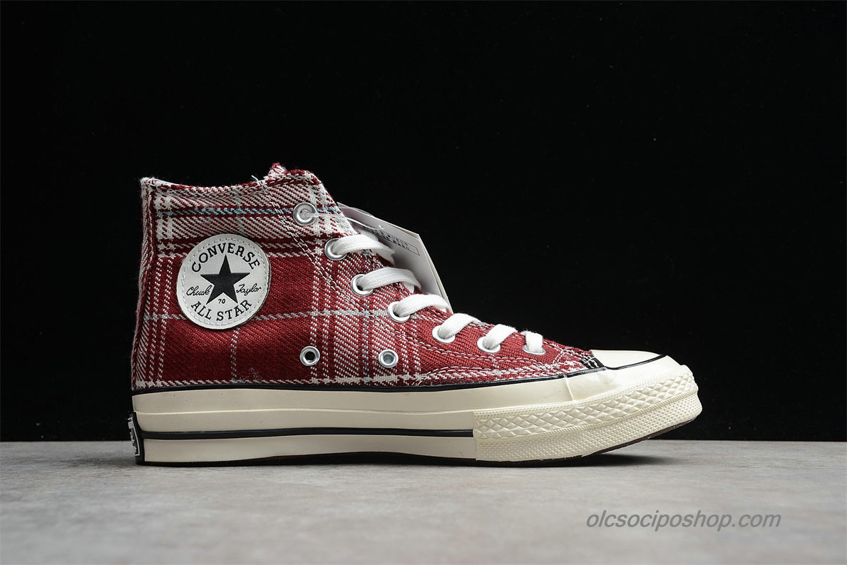 Converse Chuck Taylor All Star 70 HI Sötét vörös/Plaid Cipők (162403C)