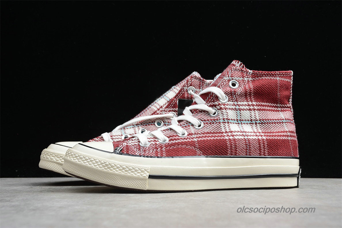 Converse Chuck Taylor All Star 70 HI Sötét vörös/Plaid Cipők (162403C)