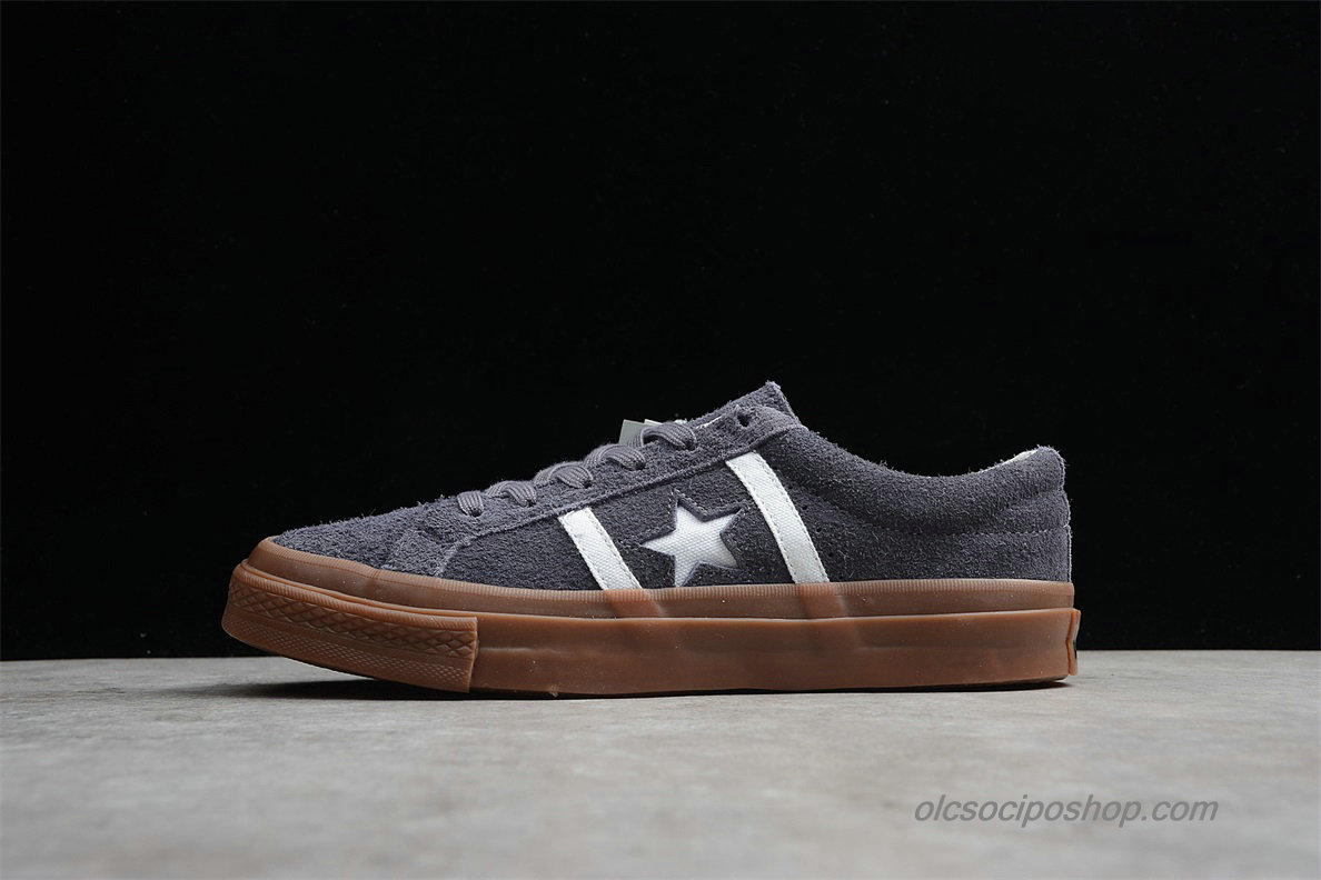 Converse Star And Bars Suede GM Low Sötétszürke Cipők (1CL256)