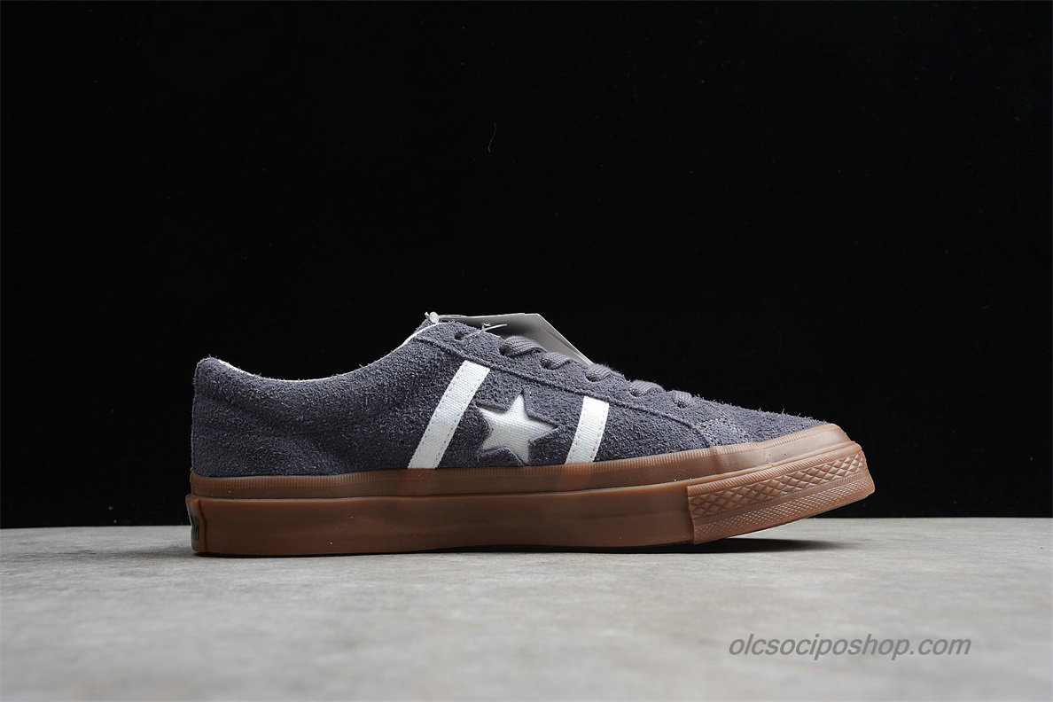 Converse Star And Bars Suede GM Low Sötétszürke Cipők (1CL256)