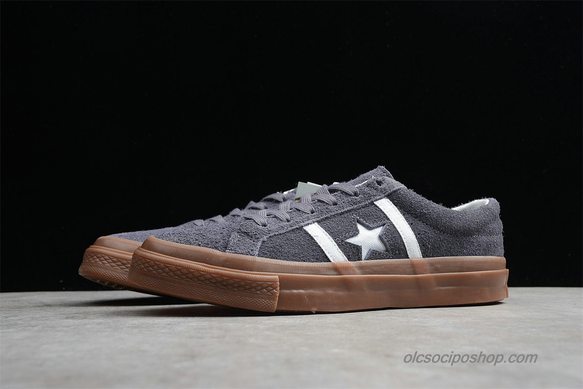 Converse Star And Bars Suede GM Low Sötétszürke Cipők (1CL256)