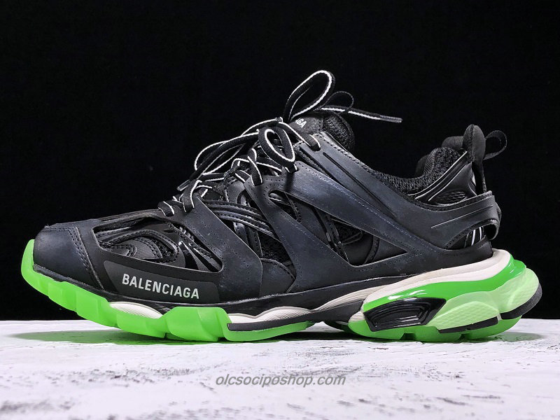 Balenciaga Tess S. Gomma Low Top Fekete/Zöld Cipők