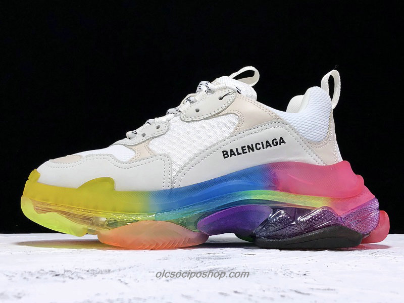 Balenciaga Triple S Clear Sole Fehér/Sárga/Kék/Rózsaszín Cipők