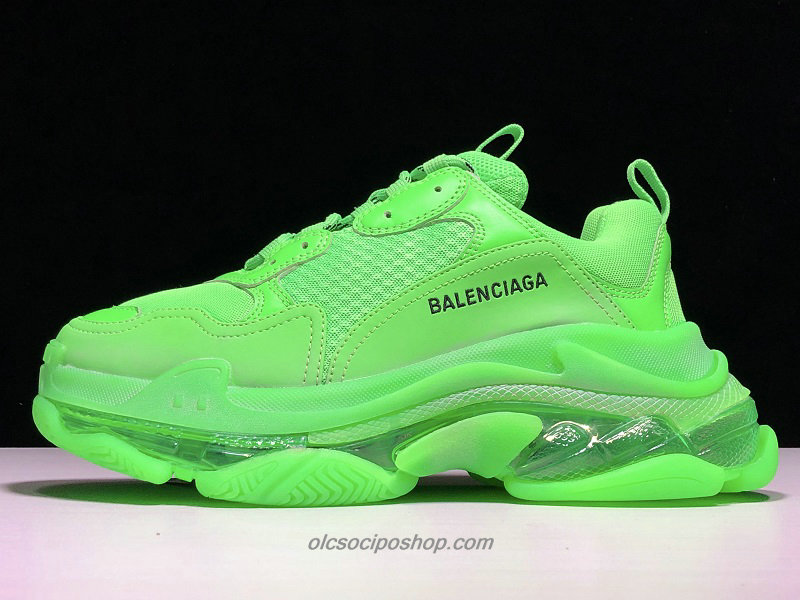 Balenciaga Triple S Clear Sole Zöld Cipők