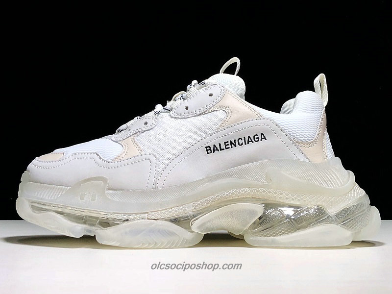 Balenciaga Triple S Clear Sole Fehér/Homok Cipők