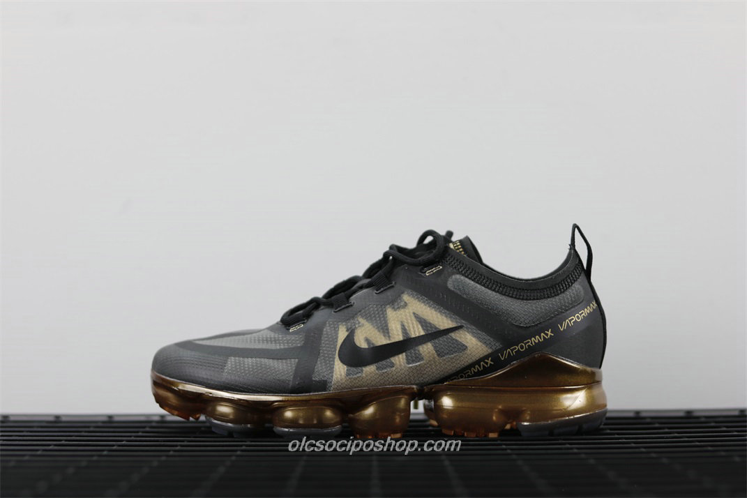 Férfi Nike Air VaporMax 2019 Fekete/Arany/Szürke Cipők (AR6631 002)