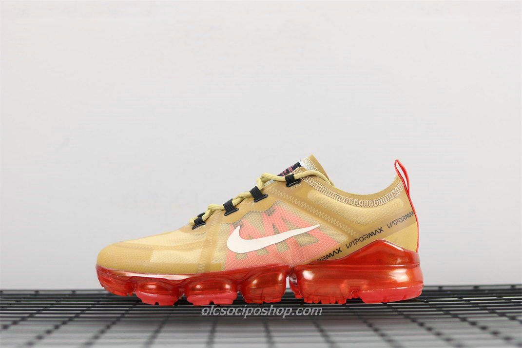 Férfi Nike Air VaporMax 2019 Khaki/Piros Cipők (AR6631 701)