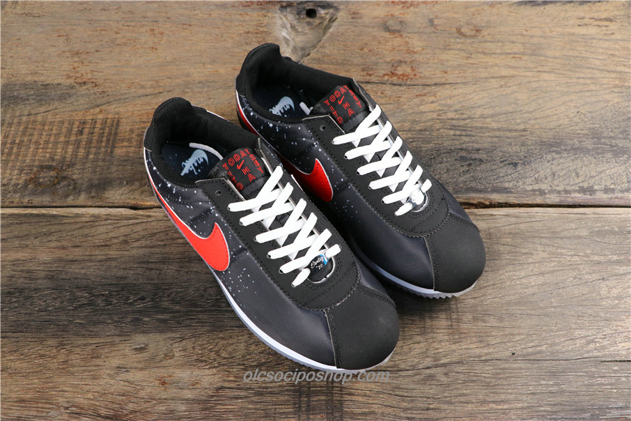 Nike Classic Cortez Nylon Premium Fekete/Piros Cipők (BV9262 401)