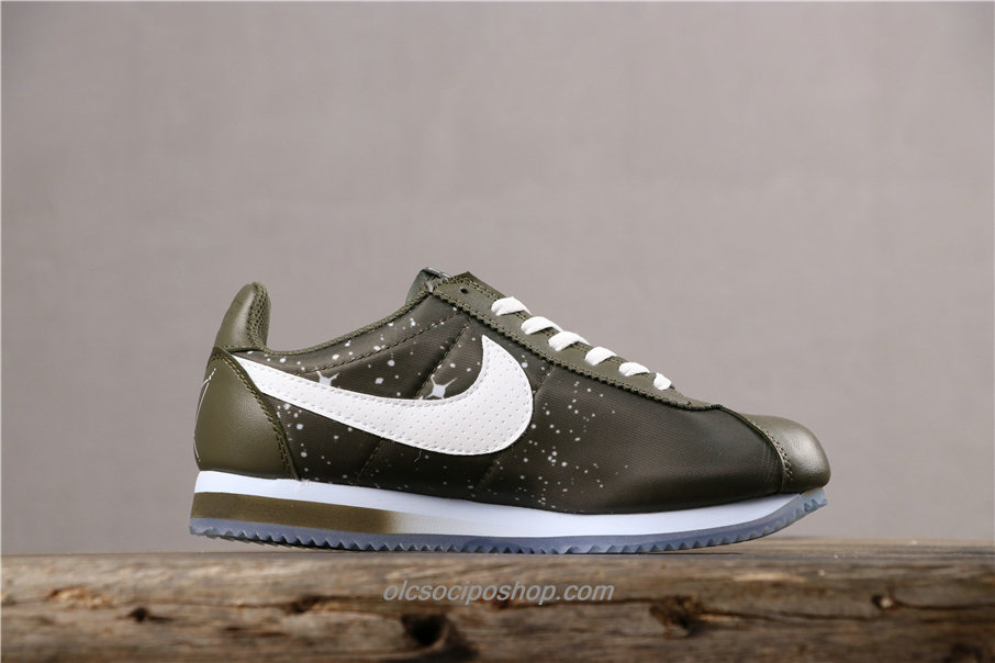 Nike Classic Cortez Nylon Premium Olajbogyó/Fehér Cipők (BV9262 406)