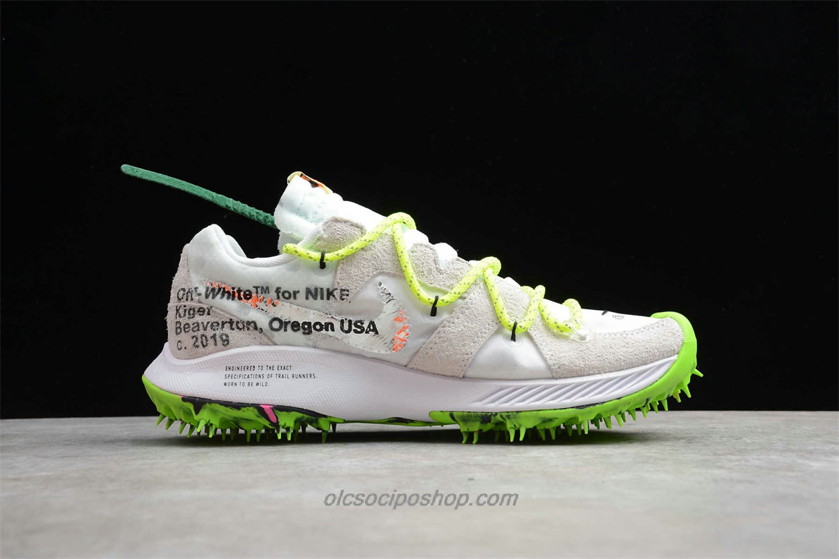 Off-White x Nike Air Zoom Terra Kiger 5 Fehér/Homok/Zöld Cipők (CD8179 100)