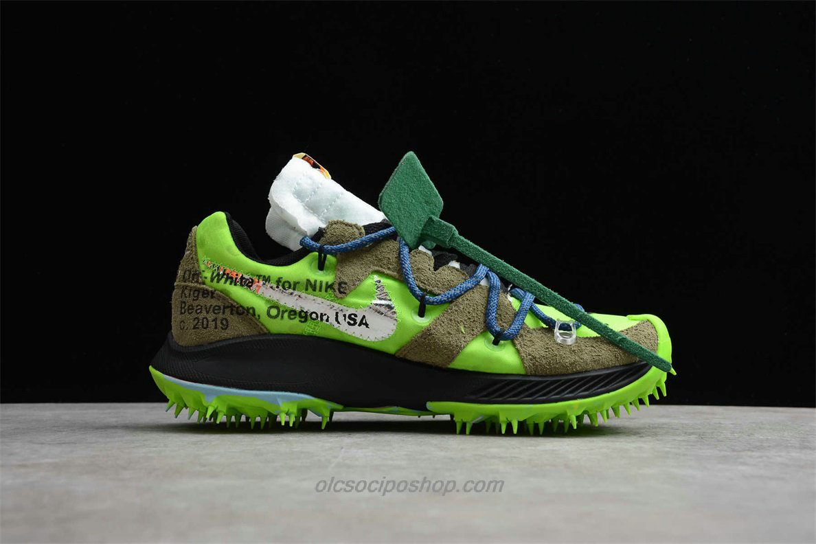 Off-White x Nike Air Zoom Terra Kiger 5 Zöld/Fekete/Olajbogyó Cipők (CD8179 300)