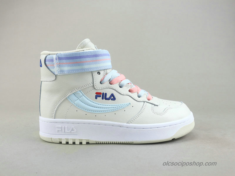 Női Fila FX-100 High Top Piszkosfehér/Zöld/Lila Cipők