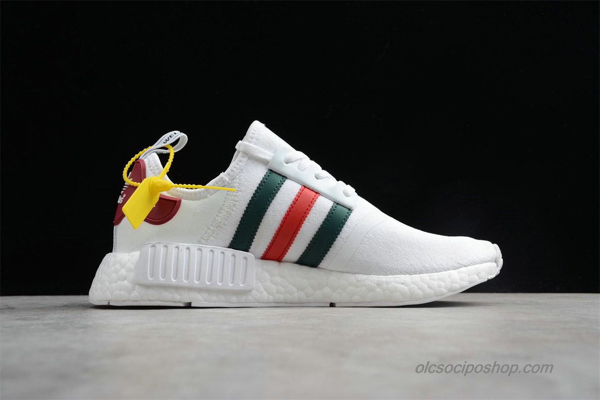 NAST Off-White x Adidas NMD Fehér/Zöld/Piros Cipők (DA8858)