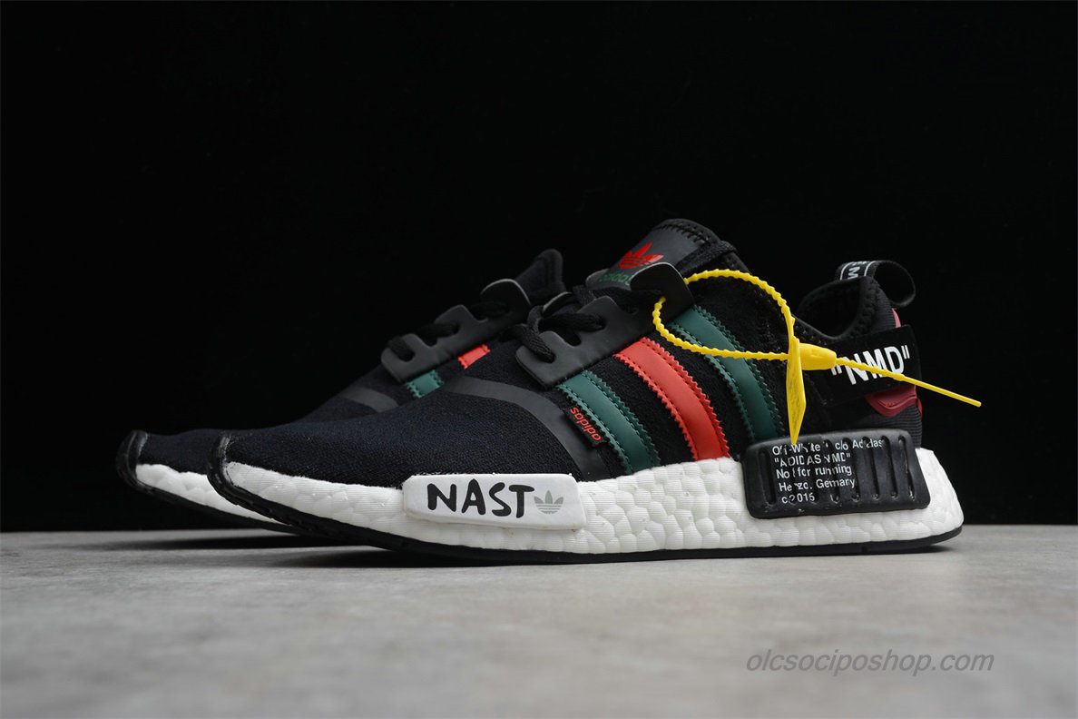 NAST Off-White x Adidas NMD Fekete/Zöld/Piros/Fehér Cipők (DA8861)