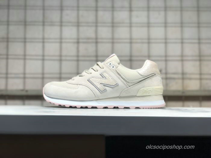 Női New Balance 574 Piszkosfehér/Rózsaszín Cipők (NB574CIB)