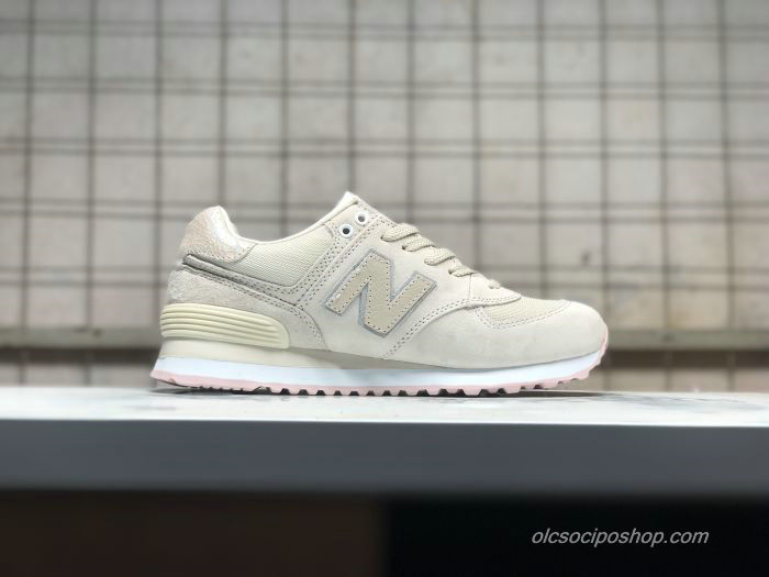 Női New Balance 574 Piszkosfehér/Rózsaszín Cipők (NB574CIB)