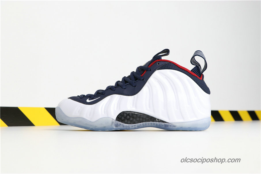 Férfi Nike Air Foamposite One Olympic Fehér/Sötétkék/Piros Cipők (575420-400)