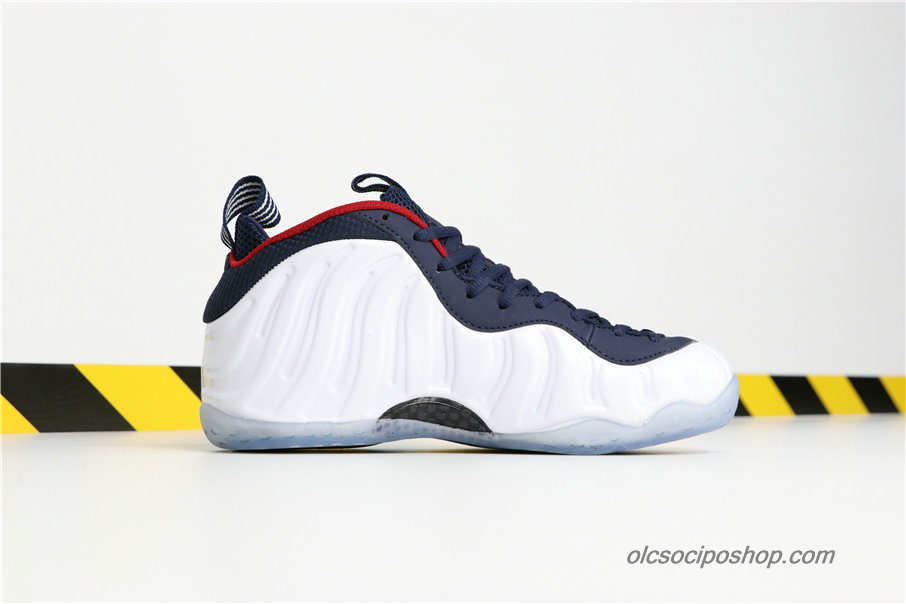 Férfi Nike Air Foamposite One Olympic Fehér/Sötétkék/Piros Cipők (575420-400)
