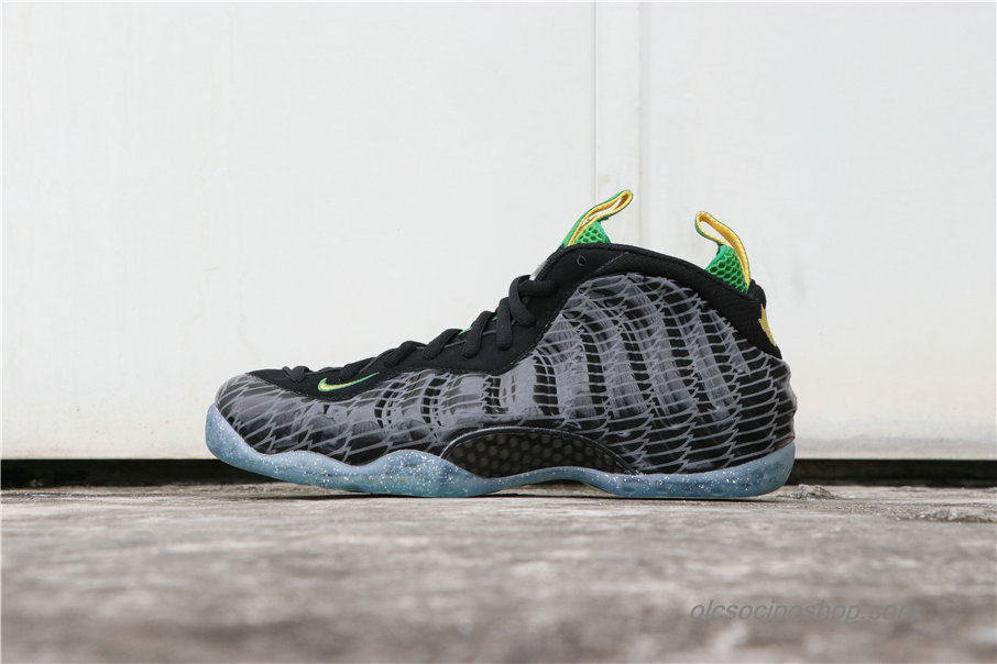 Férfi Nike Air Foamposite One Oregon Ducks Fekete/Szürke/Zöld Cipők (652110-001)