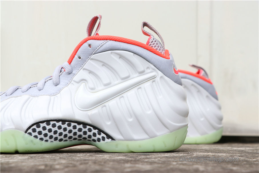 Férfi Nike Air Foamposite One Pure Platinum Fehér/Szürke/Narancs Cipők (616750-003)