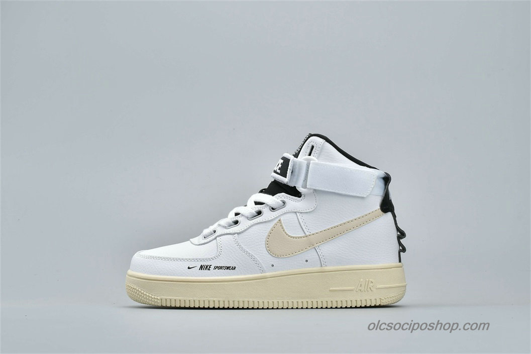 Női Nike Air Force 1 High Fehér/Fekete/Khaki Cipők (AJ7311-100)