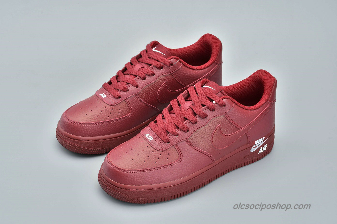 Férfi Nike Air Force 1 Low 07 LTHR Sötét vörös Cipők (AJ7280-600)