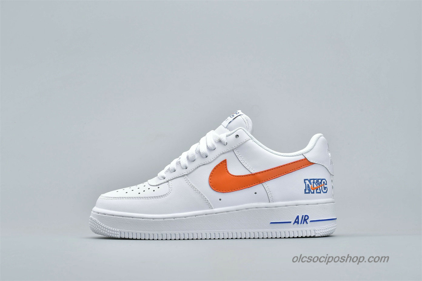 Férfi Nike Air Force 1 Low NYC HS Fehér/Kék/Narancs Cipők (722241-844)