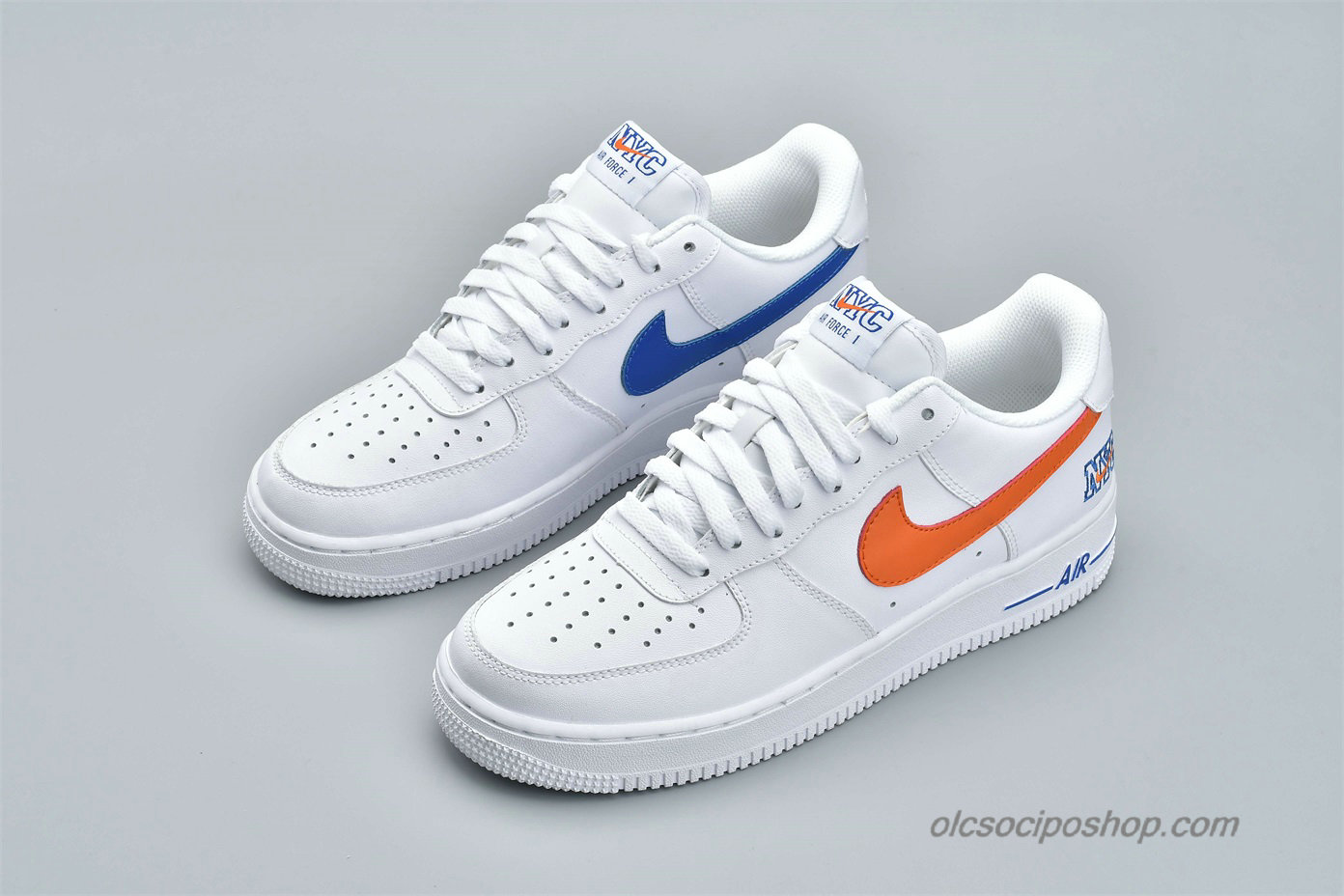 Férfi Nike Air Force 1 Low NYC HS Fehér/Kék/Narancs Cipők (722241-844)