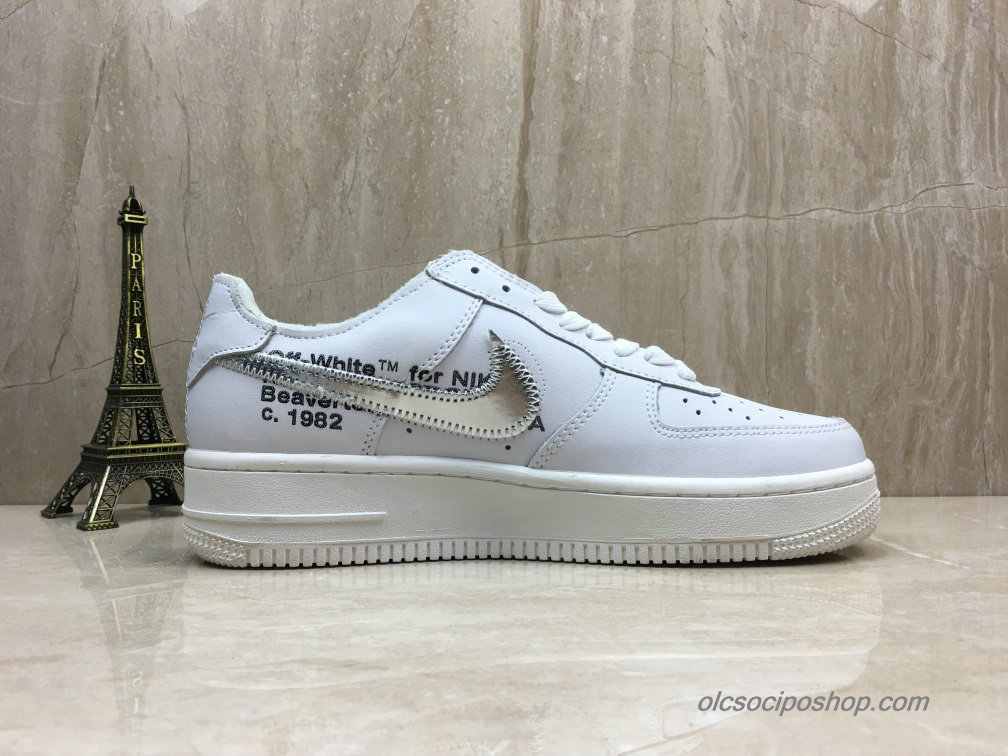 Off-White Nike Air Force 1 Low Fehér/Ezüst Cipők (AA8182-700)