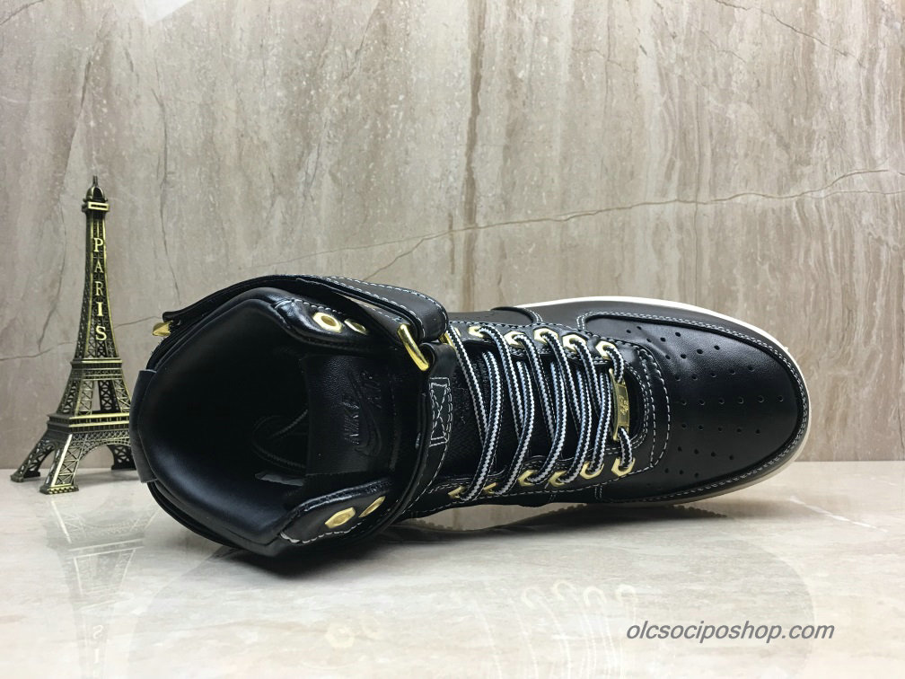 Férfi Nike Air Force 1 Mid Fekete/Piszkosfehér Cipők (386161-005)