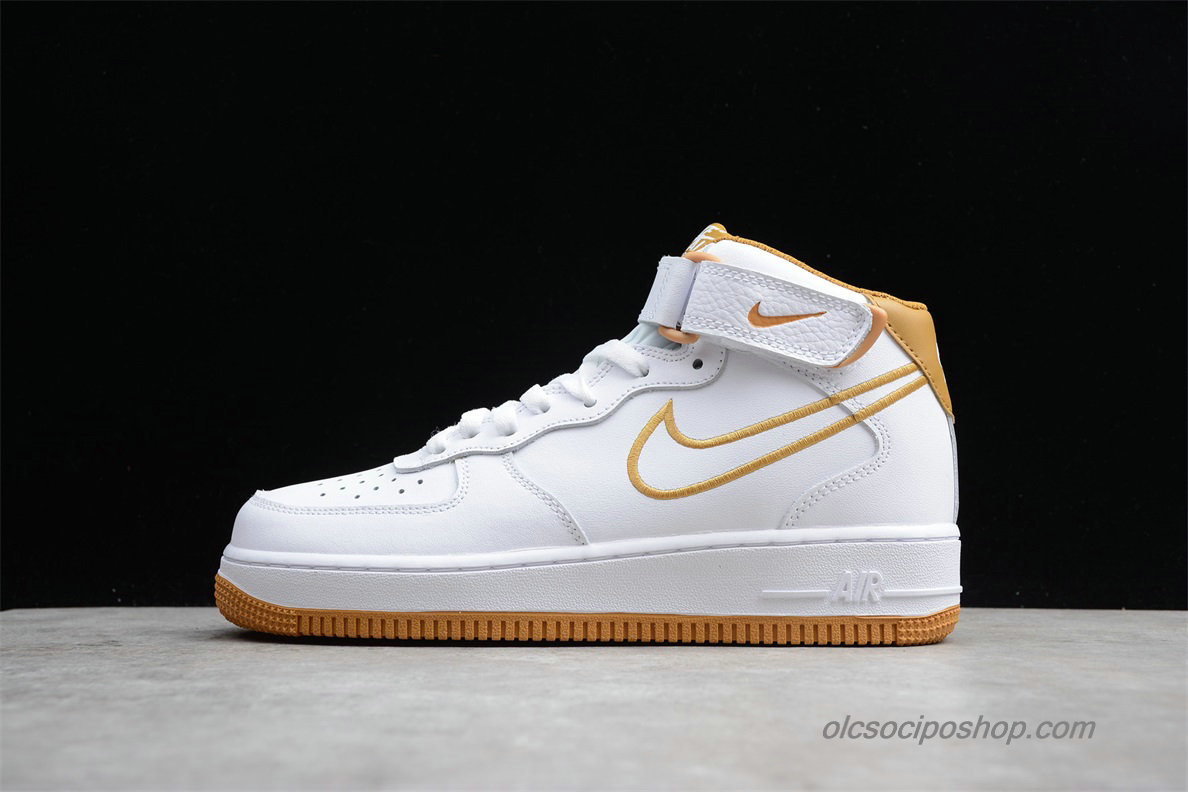 Férfi Nike Air Force 1 Mid Fehér/Arany Cipők (AQ8650-101)