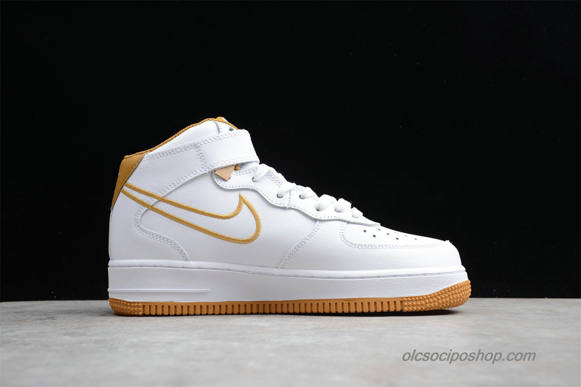 Férfi Nike Air Force 1 Mid Fehér/Arany Cipők (AQ8650-101)