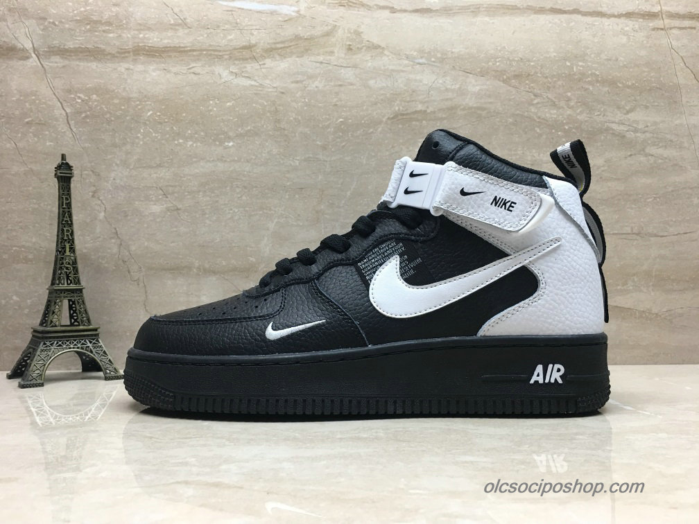 Nike Air Force 1 Mid Fekete/Fehér Cipők (804609-101)