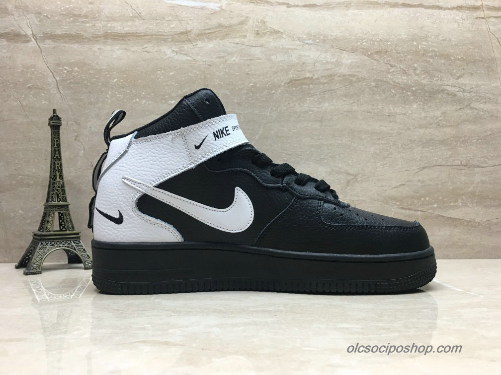 Nike Air Force 1 Mid Fekete/Fehér Cipők (804609-101)