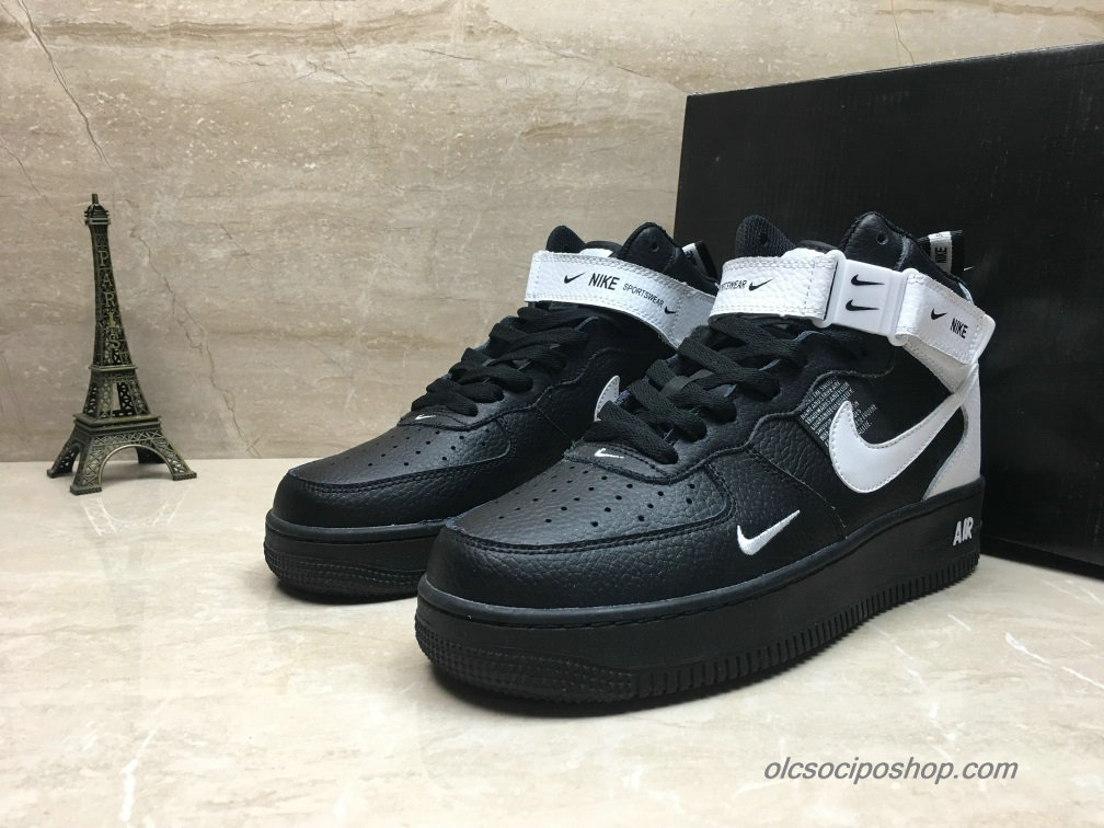 Nike Air Force 1 Mid Fekete/Fehér Cipők (804609-101)