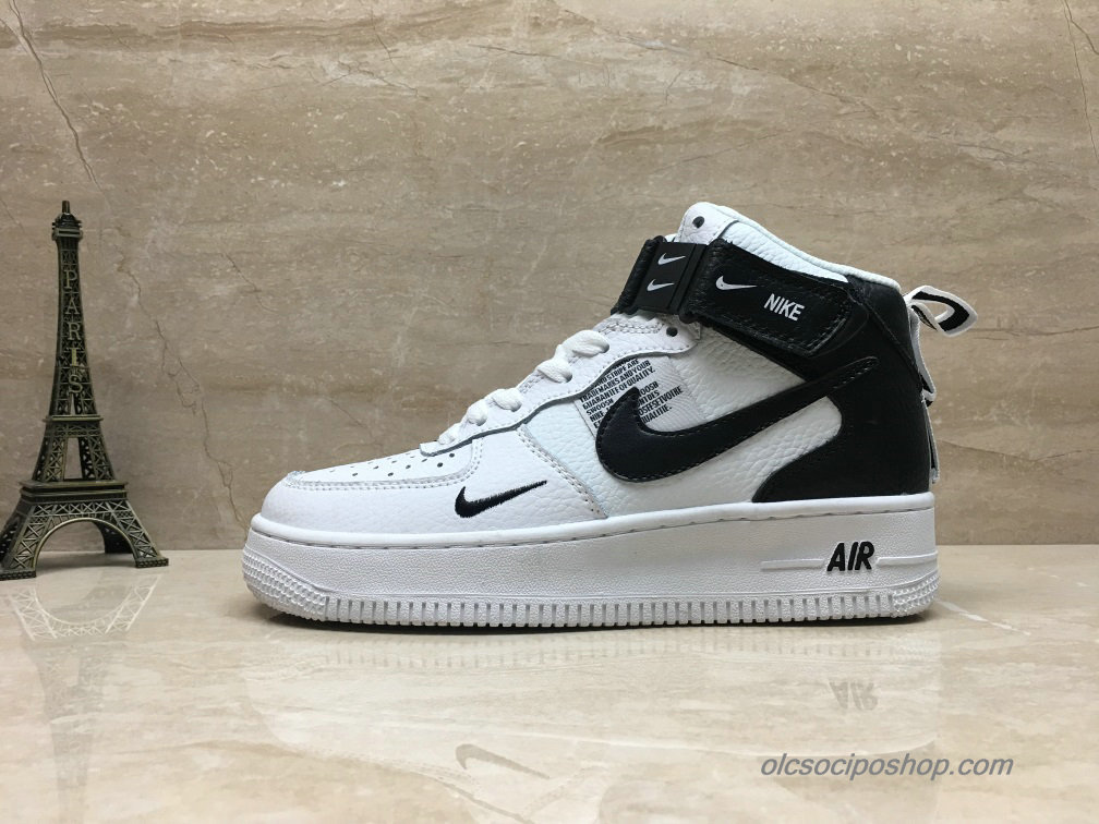Nike Air Force 1 Mid Fehér/Fekete Cipők (804609-103)