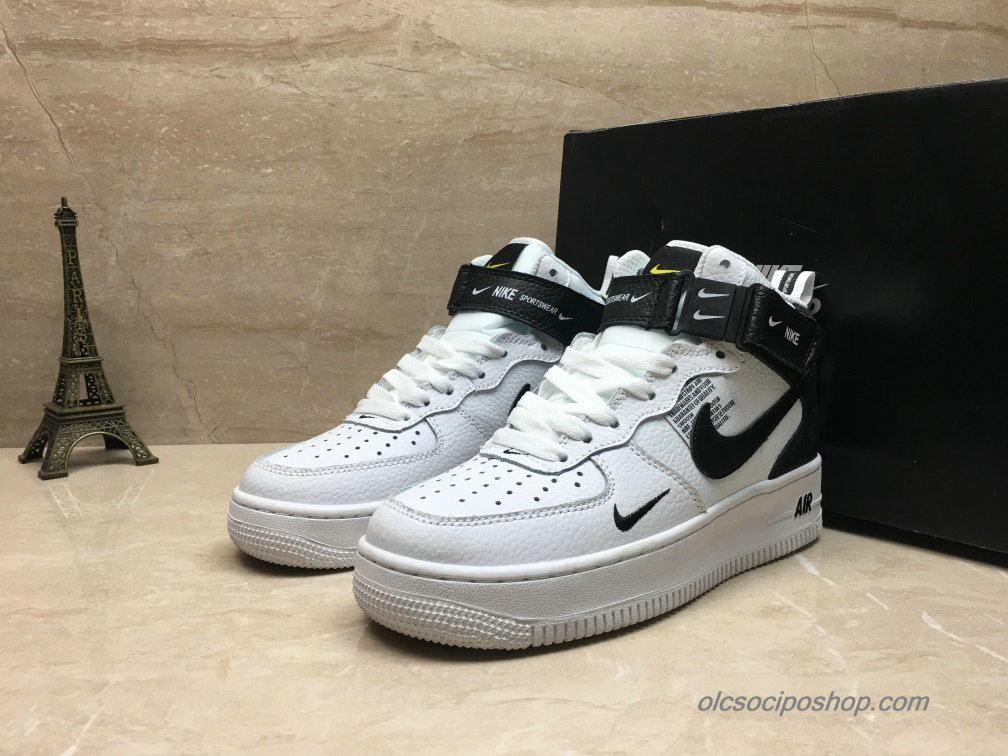 Nike Air Force 1 Mid Fehér/Fekete Cipők (804609-103)